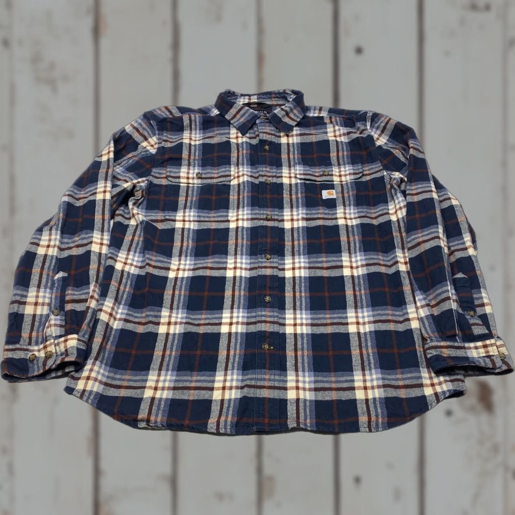 Carhartt Carhartt Mens Heavyweight Flannel Shirt Plaid Loose Fit Work Grunge Casual Size US L / EU 52-54 / 3 - 1 Thumbnail