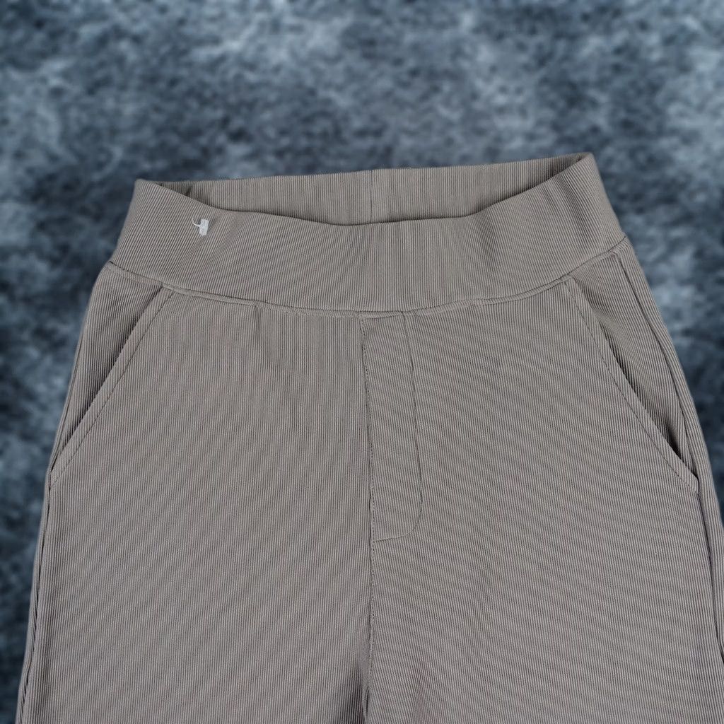 Vintage Move Theology Pants Womens Medium Brown Ribbed Wide-Leg Pull On Sweatpants Yoga Size 32" / US 10 / IT 46 - 1 Thumbnail