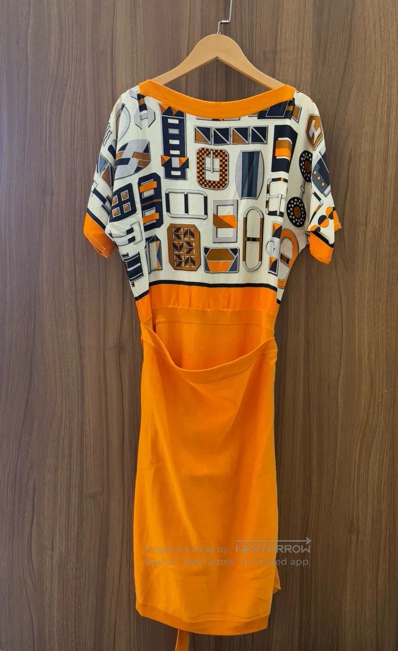 Hermes Hermes Geometric pattern pieced print dress Size XXS / US 00 / IT 34 - 1 Thumbnail