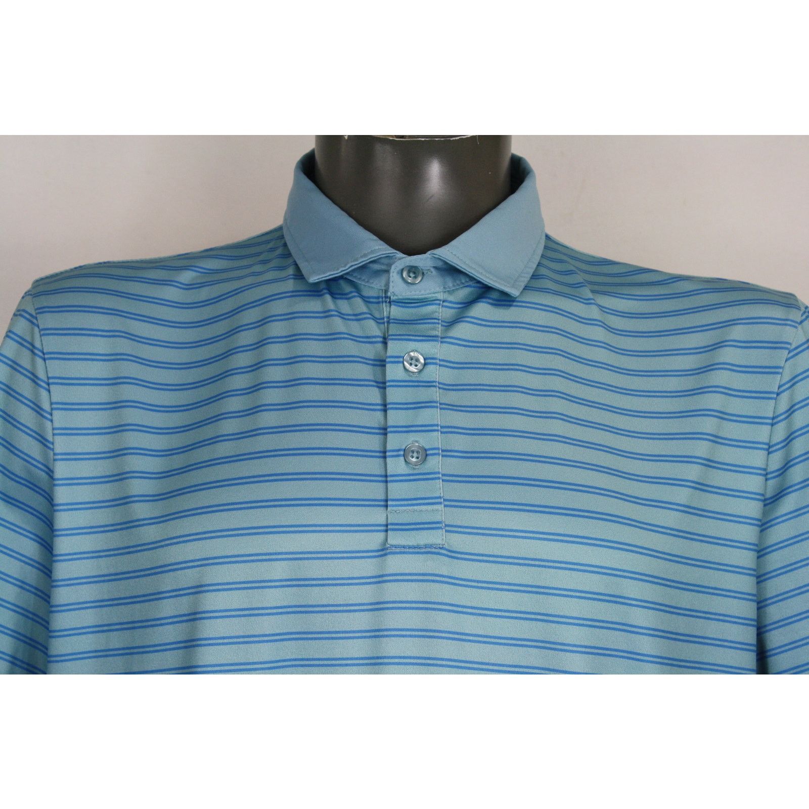 Dunnes Grayson & Dunn Golf Polo Shirt L Blue Striped Performance Size US L / EU 52-54 / 3 - 2 Thumbnail