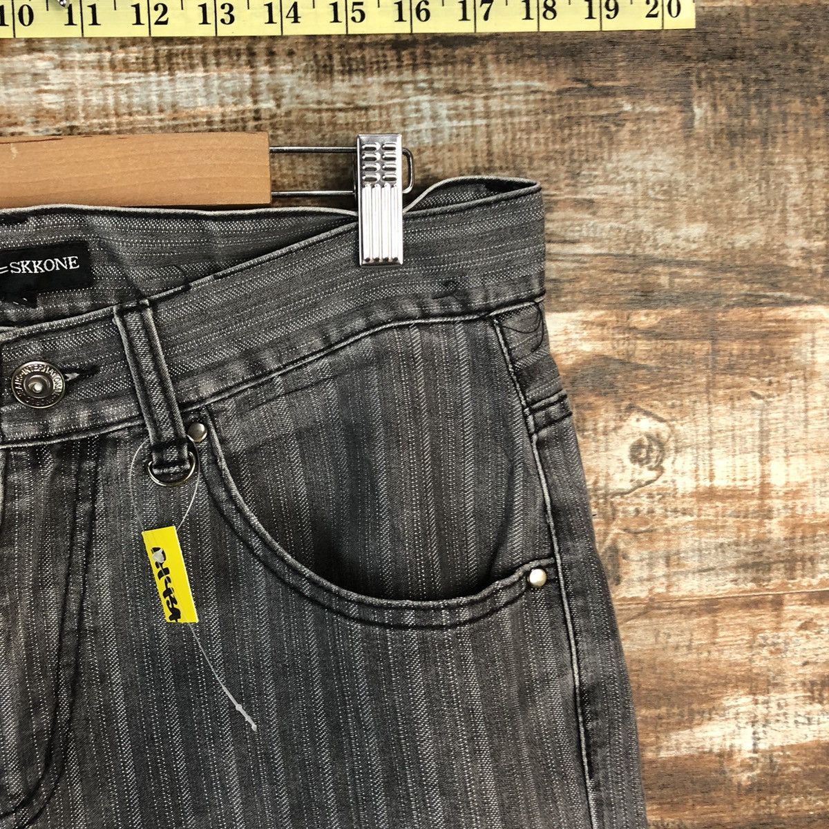Japanese Brand Skkone Grey stripe cargo Casual Pants #A1434 Size US 32 / EU 48 - 8 Thumbnail