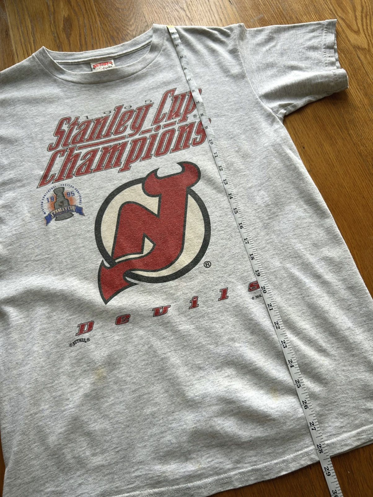 Nutmeg Vintage 1995 NHL NJ Devils Championship Tee Size US XL / EU 56 / 4 - 6 Thumbnail