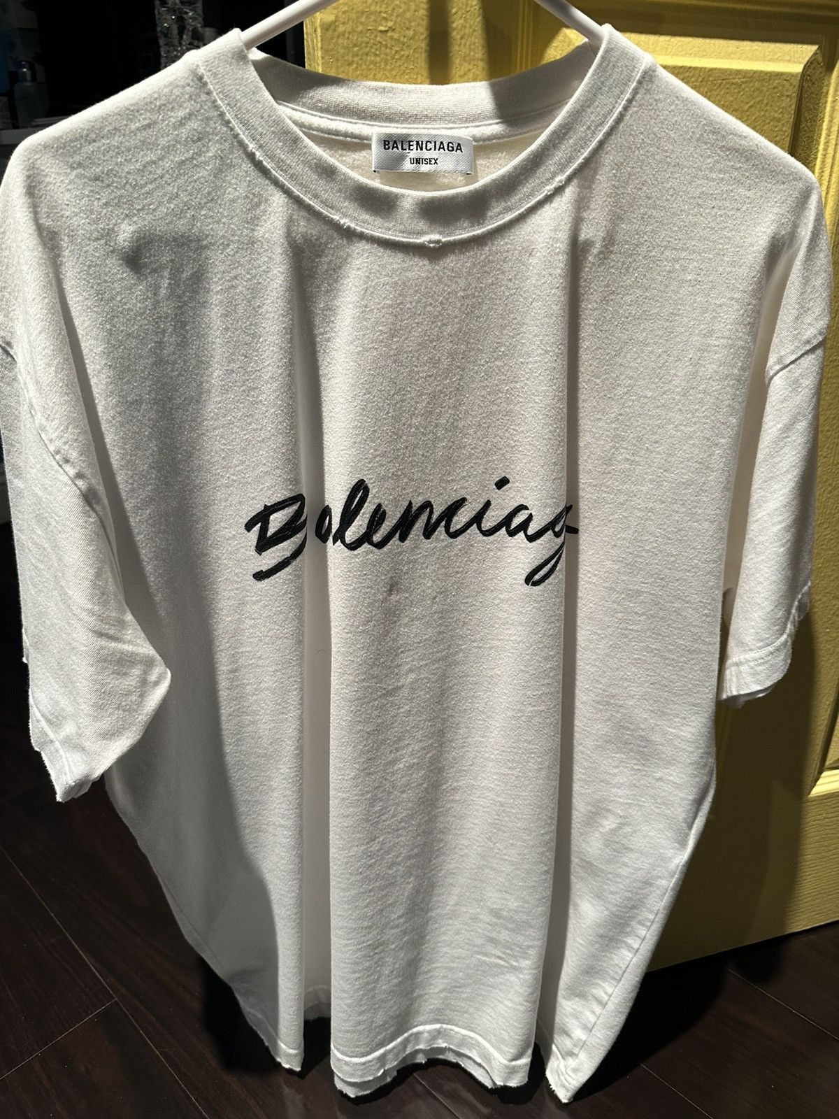 Balenciaga Balenciaga Scribble Logo White T-Shirt Size L Size US L / EU 52-54 / 3 - 6 Thumbnail