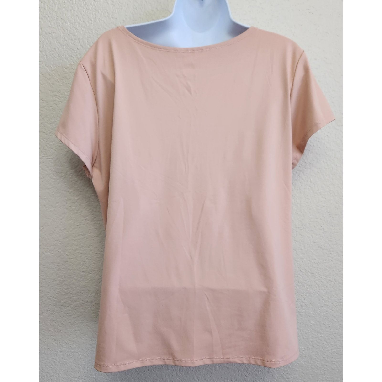 Other Ruby Rd. Salmon Pink Short Cap Sleeves Top Large Stretchy Size US L / EU 52-54 / 3 - 3 Thumbnail