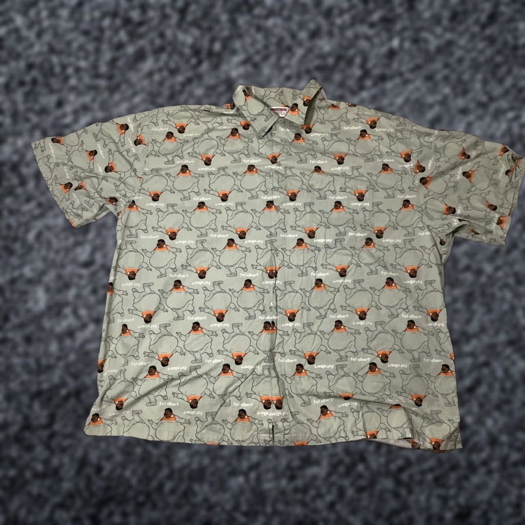 Fubu VINTAGE FUBU Fat Albert Shirt Mens 4XL Graphic Print Button-Up Hip Hop 2000s Green Cotton Collared Shirt Mens Girls/Boys Size US XXL / EU 58 / 5 - 1 Thumbnail