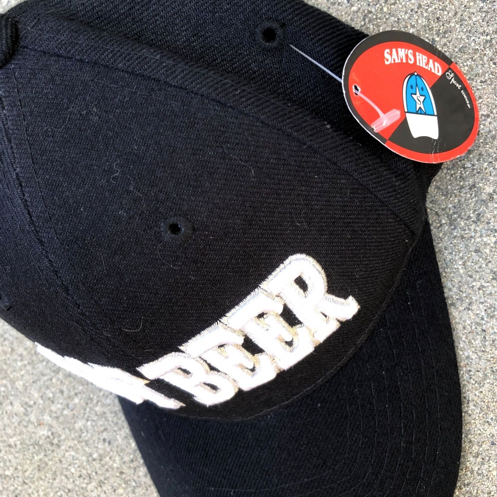 Vintage VTG SAM'S CAP GOT BEER Baseball Hat Adjustable Black Wool Blend 90s Men's Cap Size ONE SIZE - 3 Thumbnail