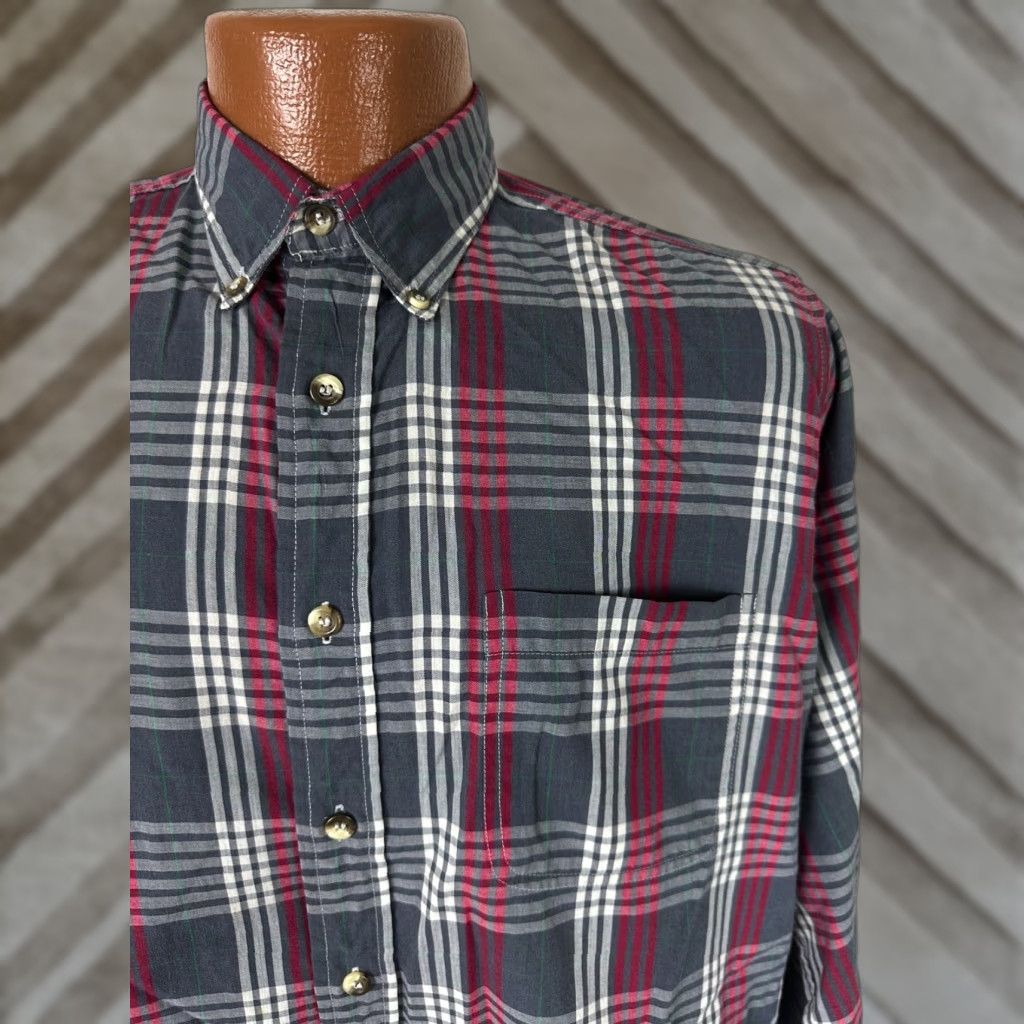 Vintage VINTAGE Sundays Button-Up Shirt Mens M Gray Plaid 90s Lightweight Casual Retro Size US M / EU 48-50 / 2 - 1 Thumbnail