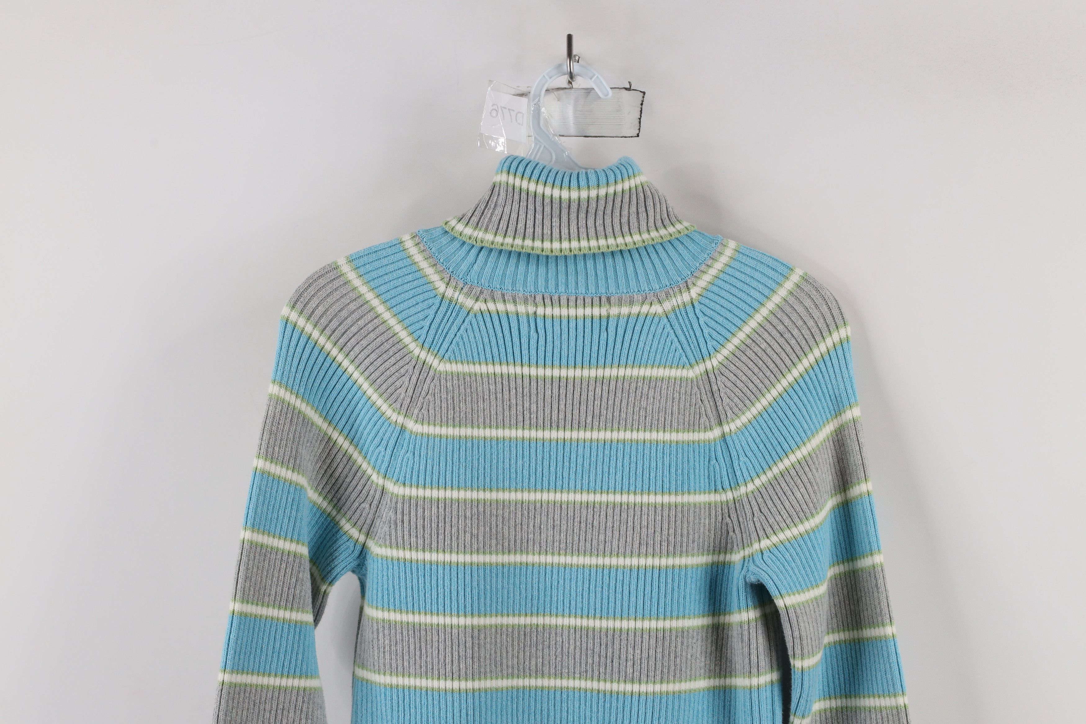 Eddie Bauer × Vintage Vintage 90s Eddie Bauer Block Ribbed Knit Turtleneck Sweater Size M / US 6-8 / IT 42-44 - 7 Thumbnail