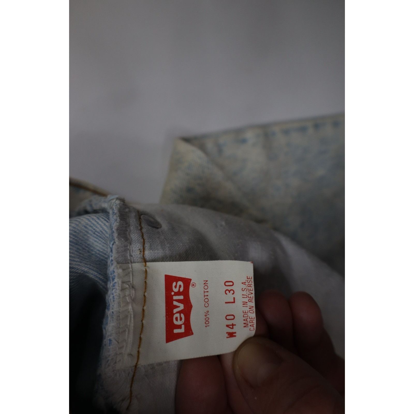 Levi's Deadstock Vintage 80s Levis 550 Orange Tab Whitewashed Jeans Size US 40 / EU 56 - 10 Thumbnail