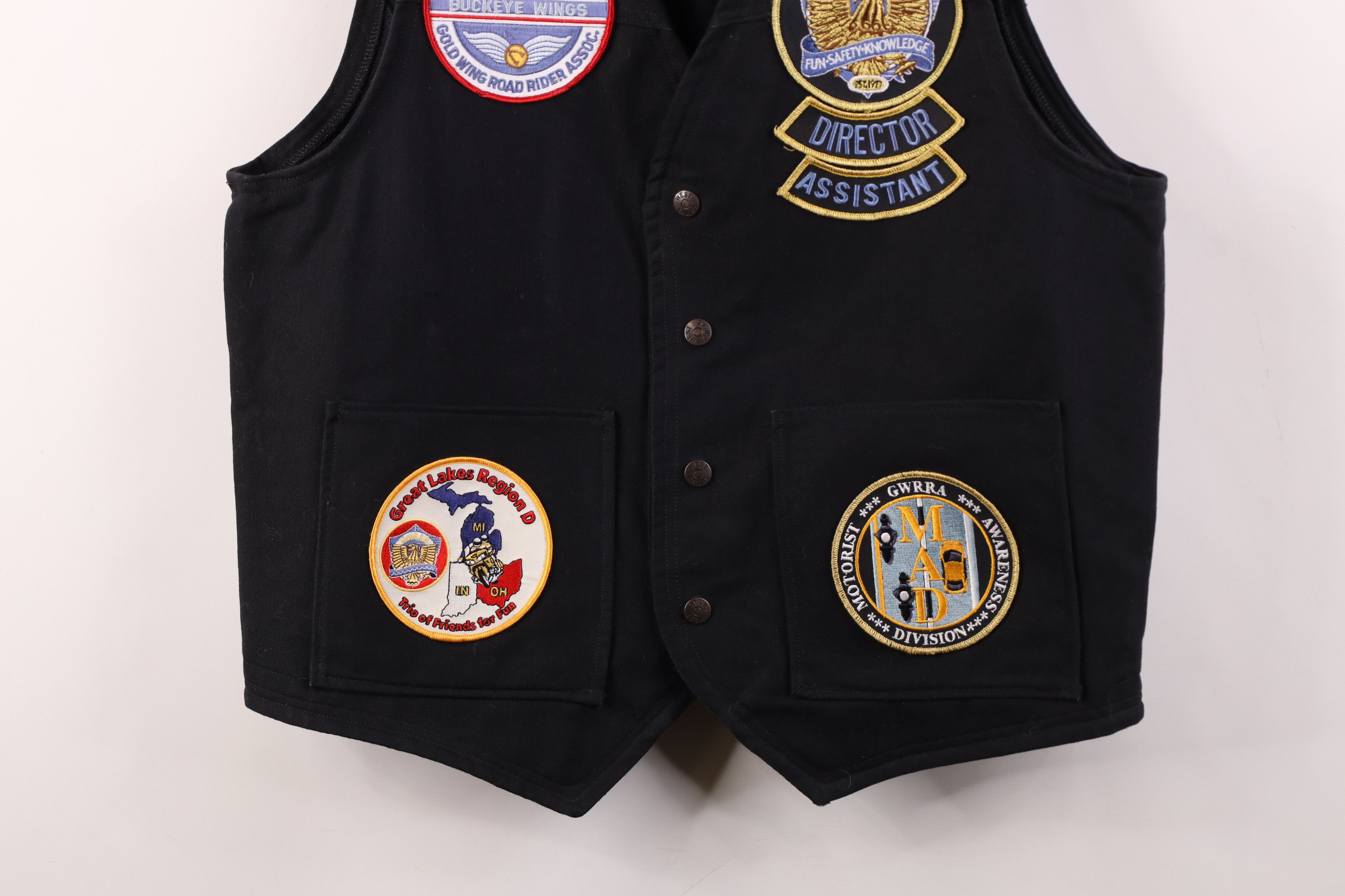 Vintage Vintage Wings GWRRA Button Motorcycle Vest Jacket Black Size US M / EU 48-50 / 2 - 3 Thumbnail