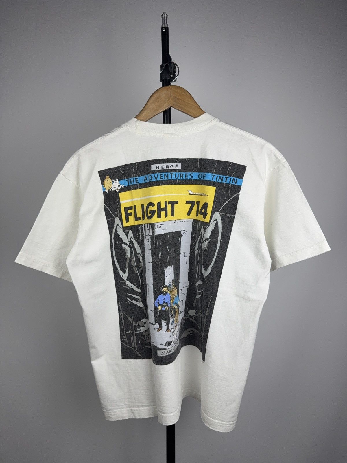 Vintage 00s Vintage Tintin Flight 714 Graphic Tee Y2K Cartoon Rare M Size US M / EU 48-50 / 2 - 1 Thumbnail