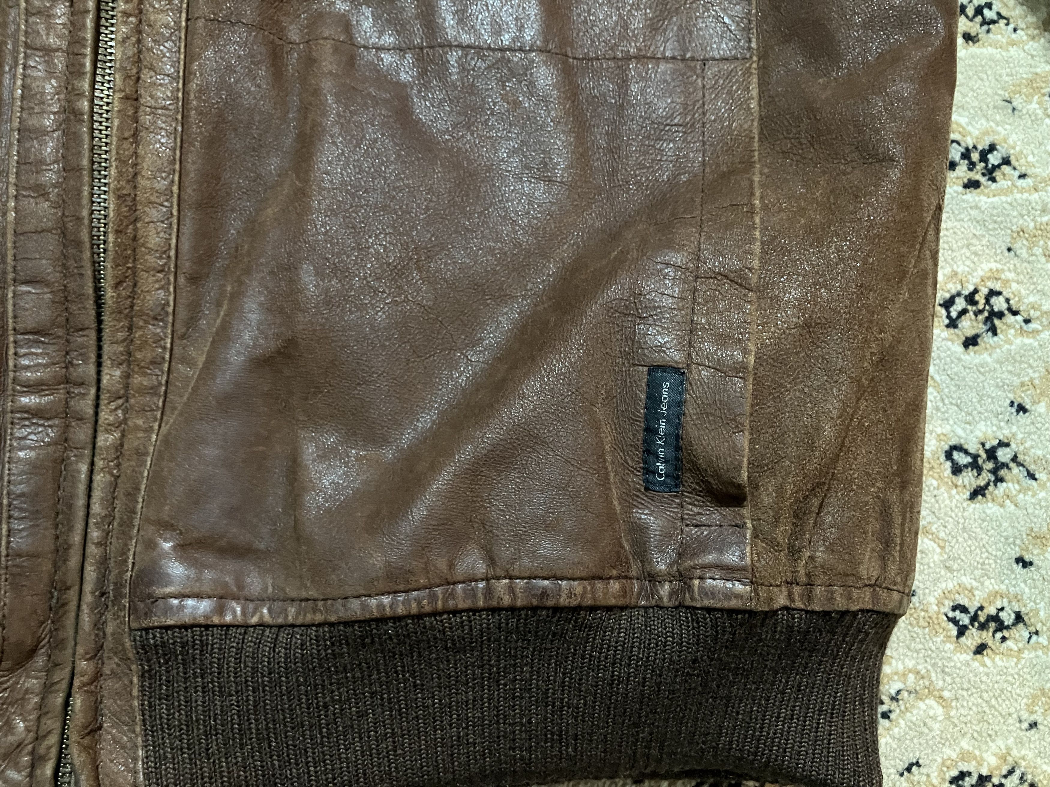 Calvin Klein × Leather × Vintage Vintage CK Calvin Klein Jeans Leather Jacket Brown Size US XL / EU 56 / 4 - 5 Thumbnail