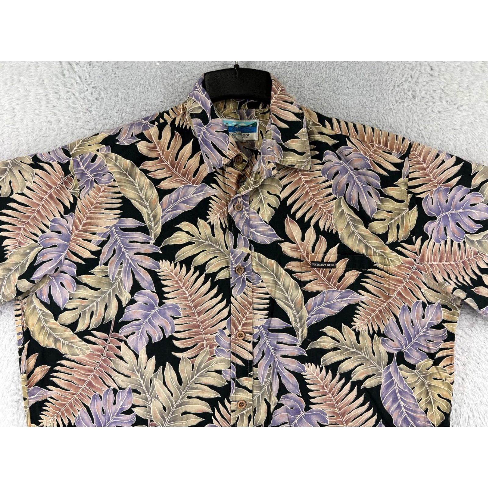 Vintage Excellent Of Hawaii Shirt Mens XL Black Palm Leaf Button Up Hidden Gem? Size US XL / EU 56 / 4 - 6 Thumbnail