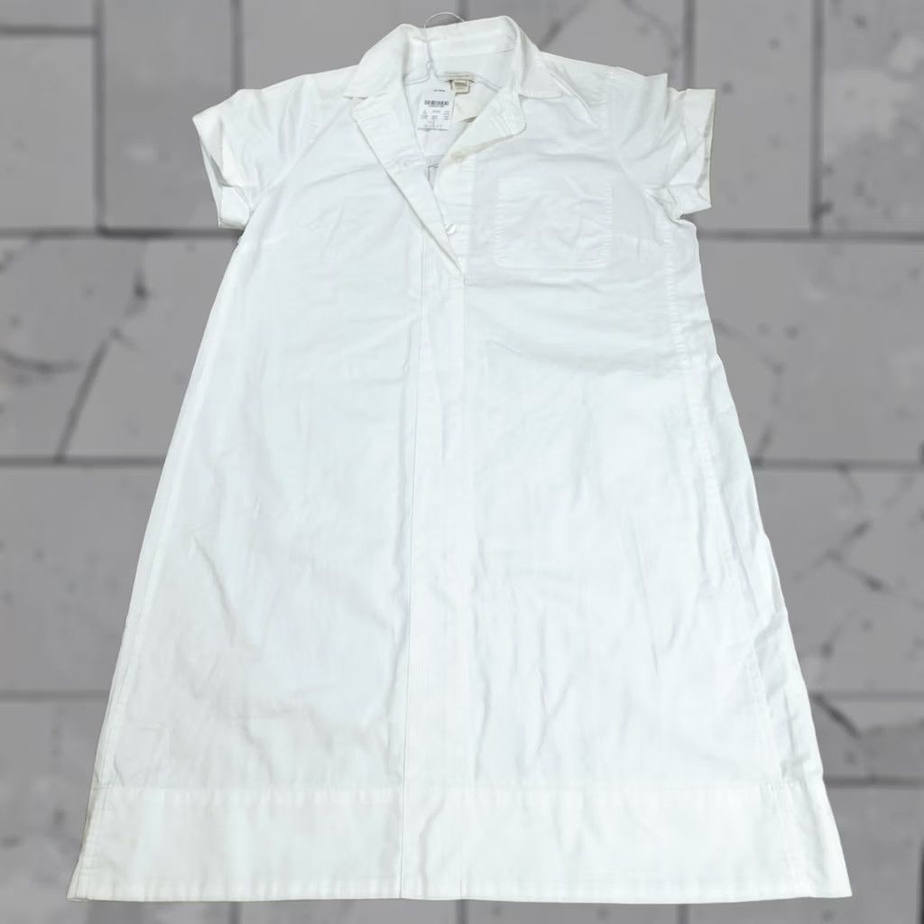 J.Crew J.CREW Womens Dress Small White Popover Cotton Shirt NEW G5313 Size S / US 4 / IT 40 - 1 Thumbnail