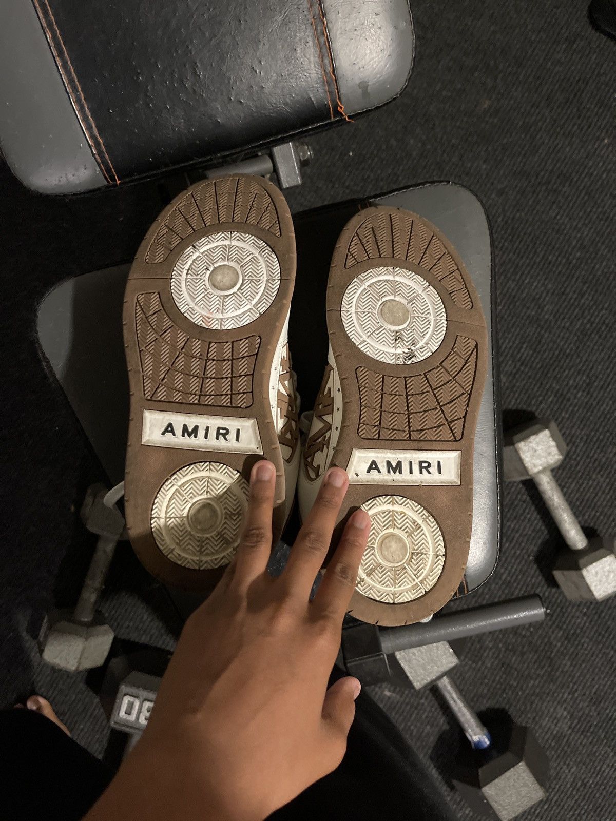 Amiri Amiri white & brown classical low sneakers Size US 7 / EU 40 - 5 Thumbnail