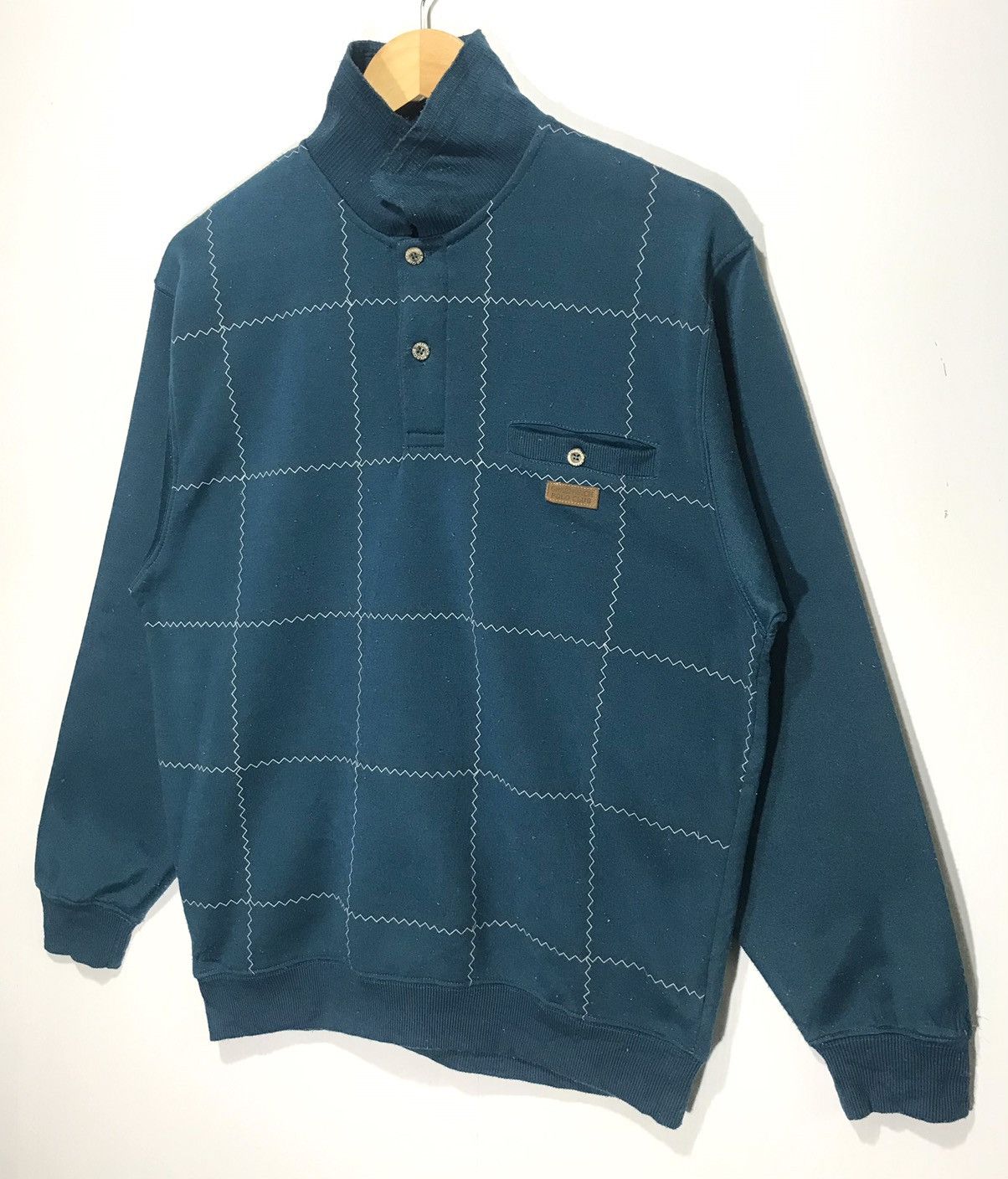 Japanese Brand × Vintage Vintage Green Wish Polo Club Button Sweatshirt Size US L / EU 52-54 / 3 - 2 Thumbnail