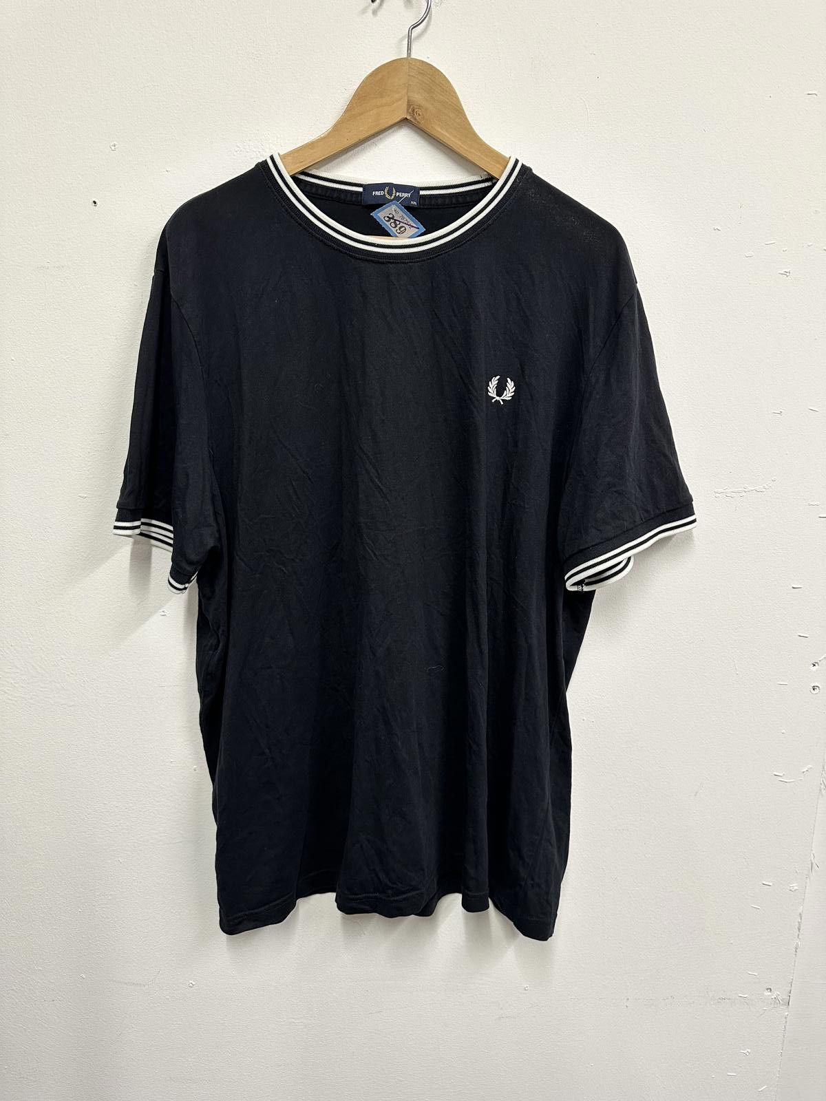 Fred Perry Fred Perry Black T-Shirt with White Trim, Size XXL Size US XXL / EU 58 / 5 - 1 Thumbnail