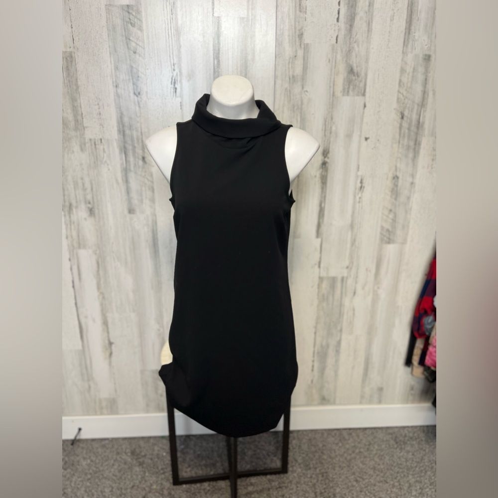 Banana Republic Banana Republic Black Mock Neck Dress | Sleeveless Shift Mid Size S / US 4 / IT 40 - 1 Thumbnail