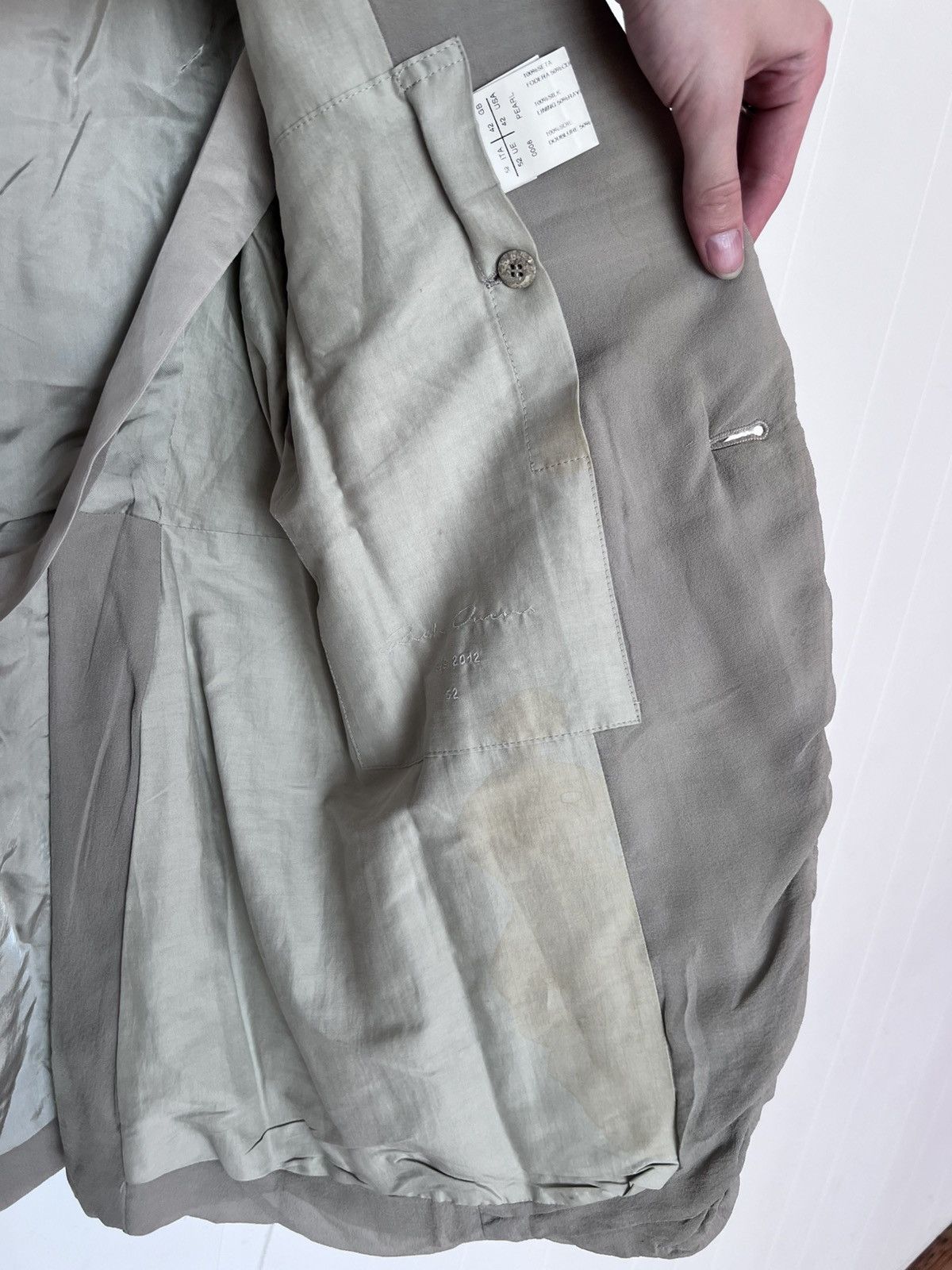 Rick Owens Rick Owens Pearl Silk Blazer Size XXL / US 16-18 / IT 52-54 - 5 Thumbnail
