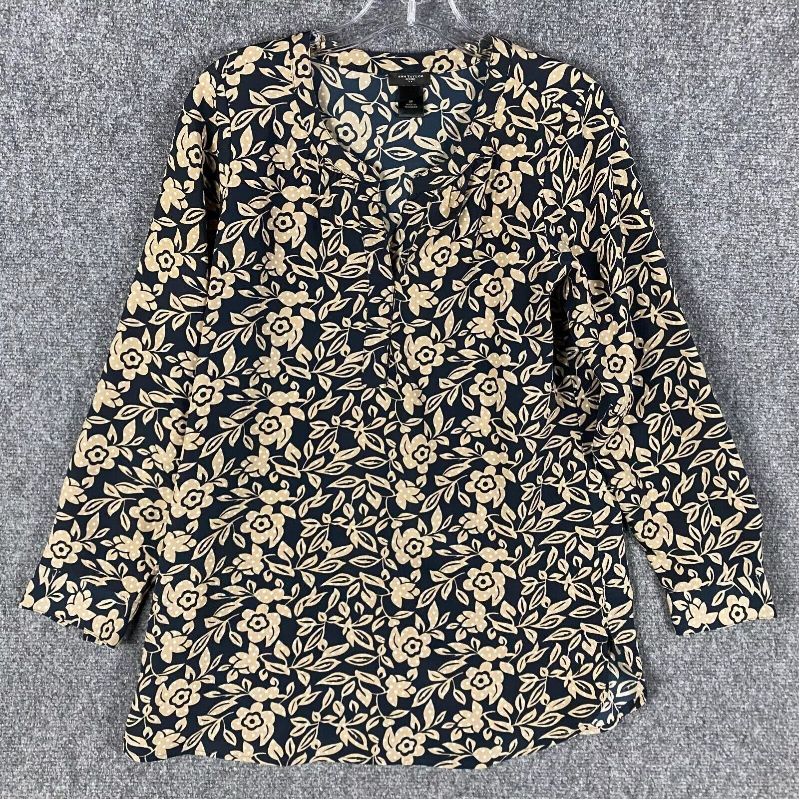 Ann Taylor Ann Taylor Blouse Women's Small Petite Long Sleeve PS Adults Size S / US 4 / IT 40 - 1 Thumbnail