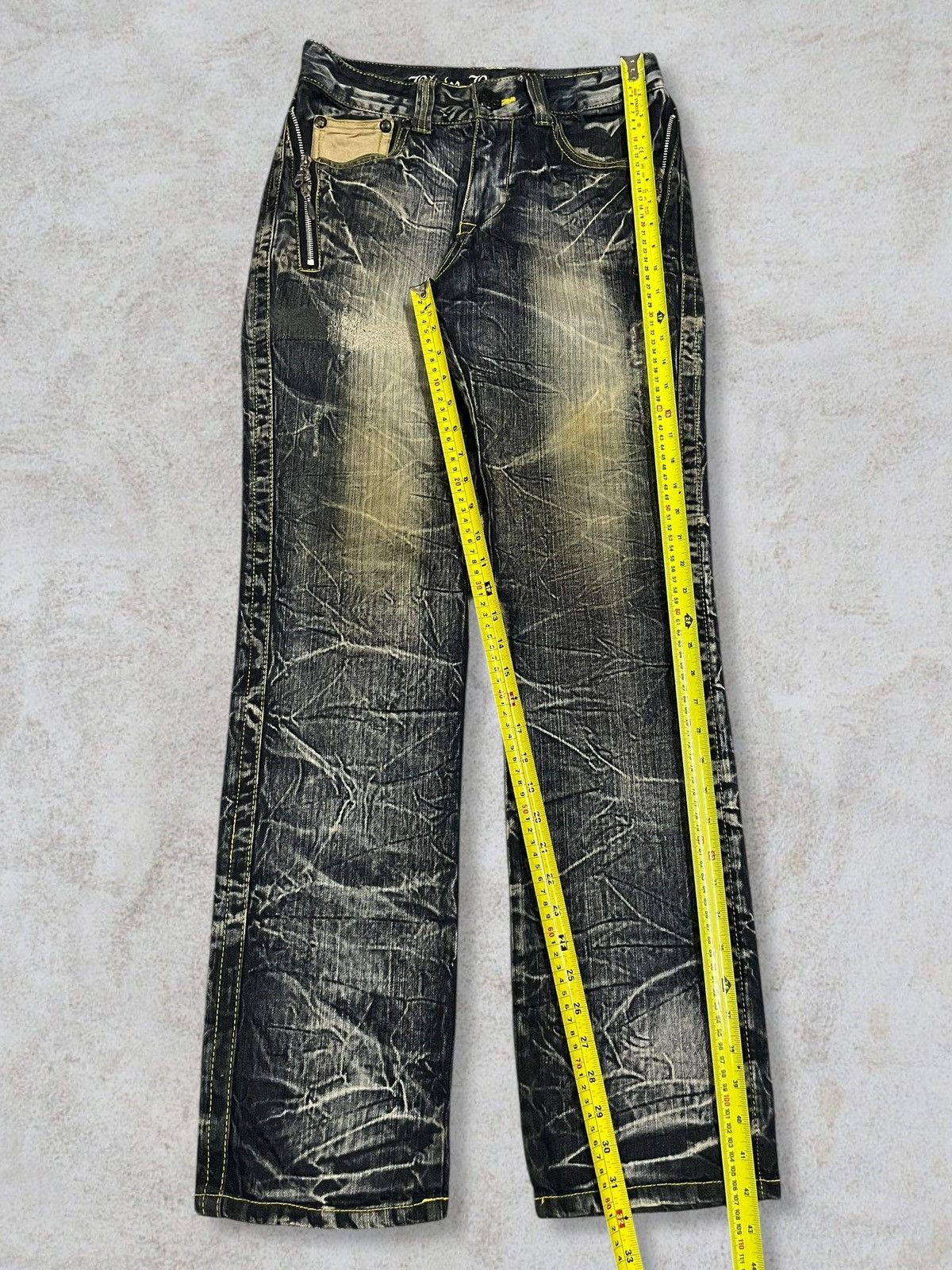 Le Grande Bleu (L.G.B.) Japanese Gothic And Punk Style Rusty Mud Wash Skull Jeans Size US 30 / EU 46 - 21 Thumbnail