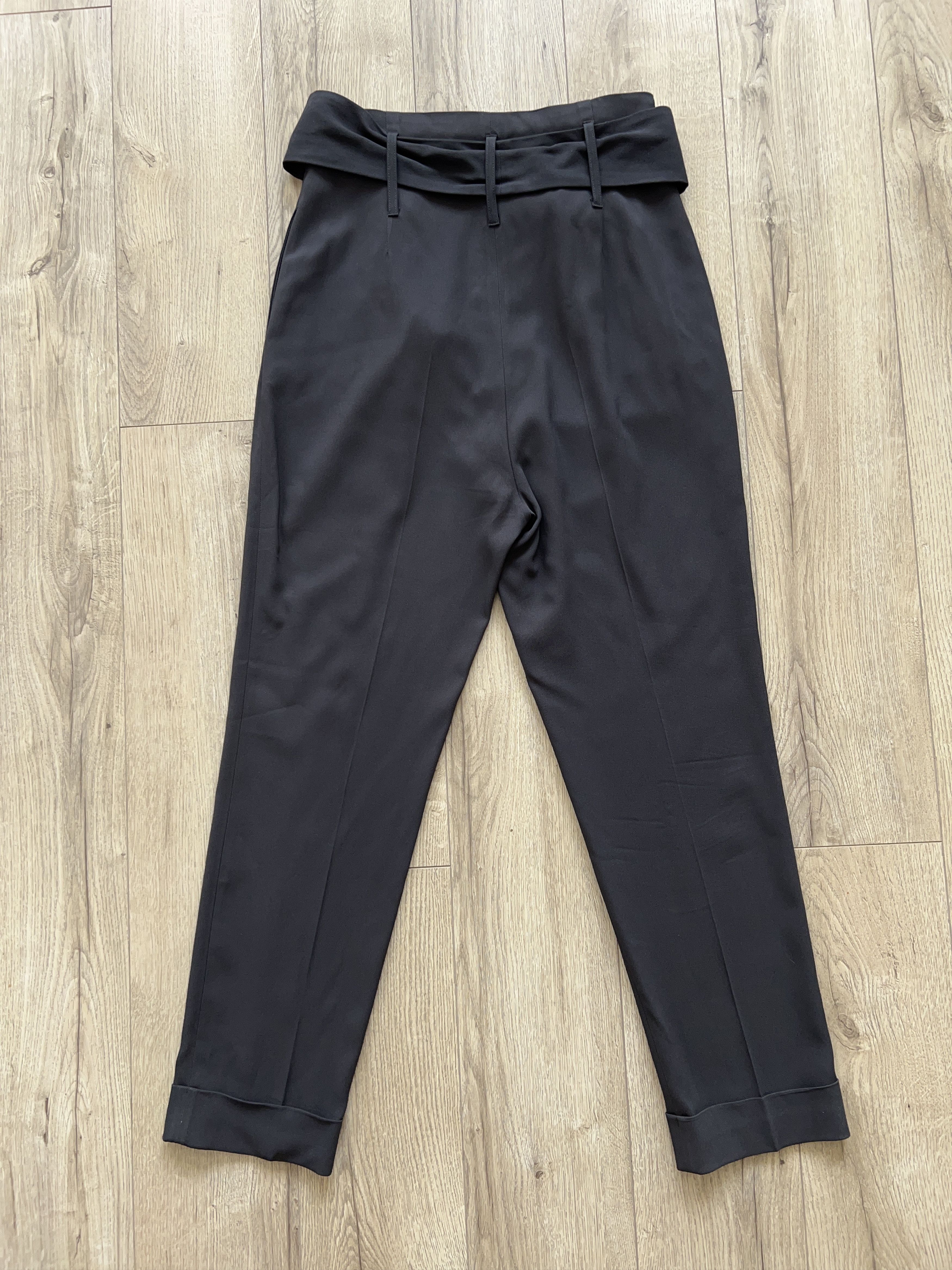 Designer × Fabiana Filippi Womens Belted High Waist Pants Trousers Dark Grey Size M Size 30" / US 8 / IT 44 - 17 Thumbnail