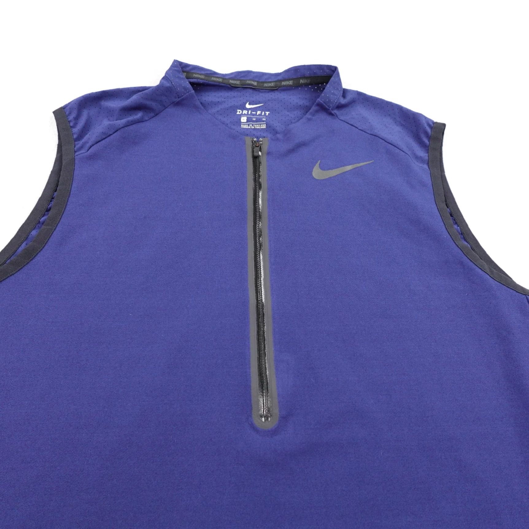 Nike Nike Vest Mens XL Blue Dri Fit 1/4 Zip Sleeveless Pullover Training Performance New Size US XL / EU 56 / 4 - 2 Thumbnail