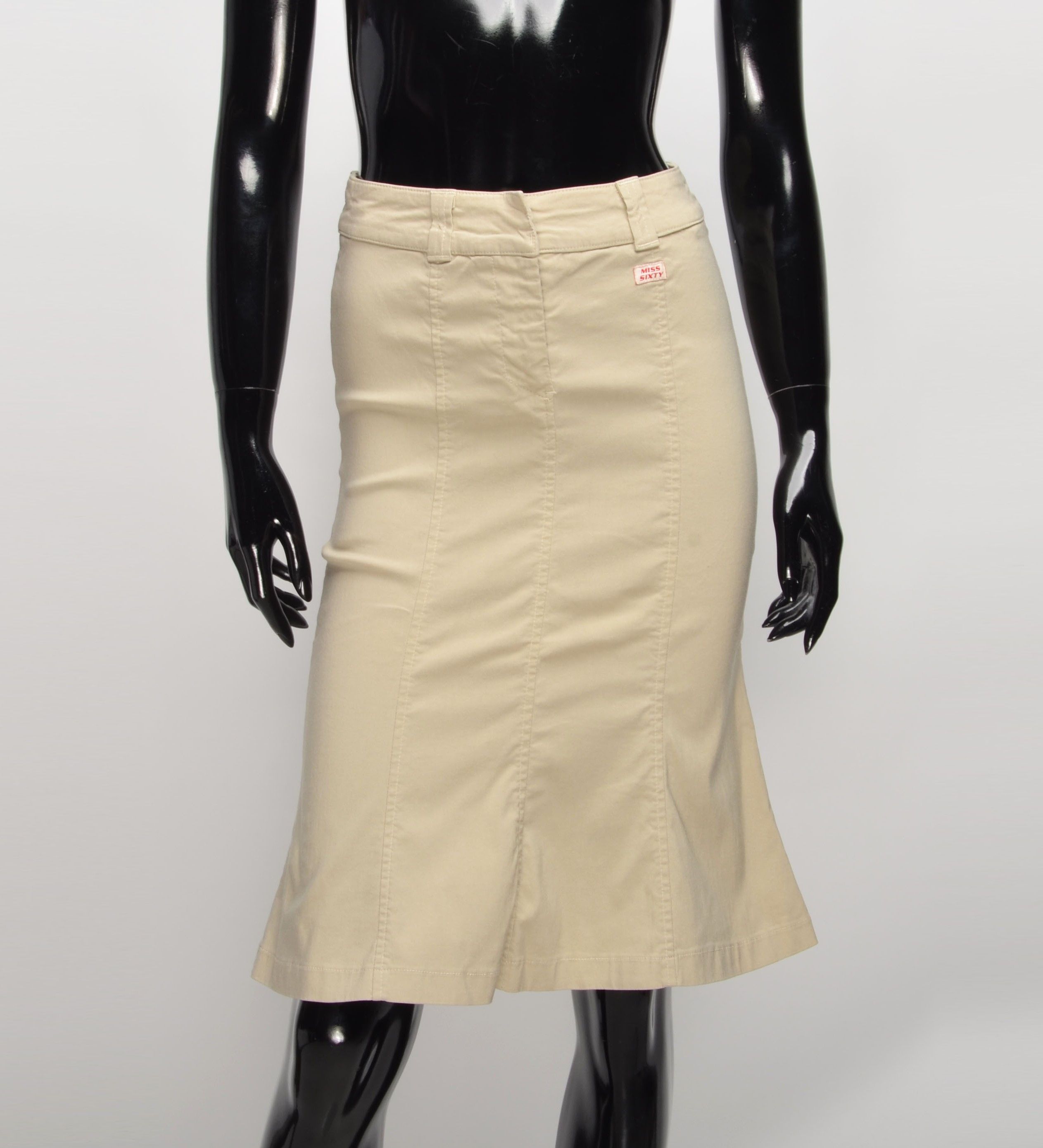 Miss Sixty Vintage Miss Sixty Y2K Beige Bodycon Knee Length Skirt Size 24" / US 00 / IT 34 - 1 Thumbnail