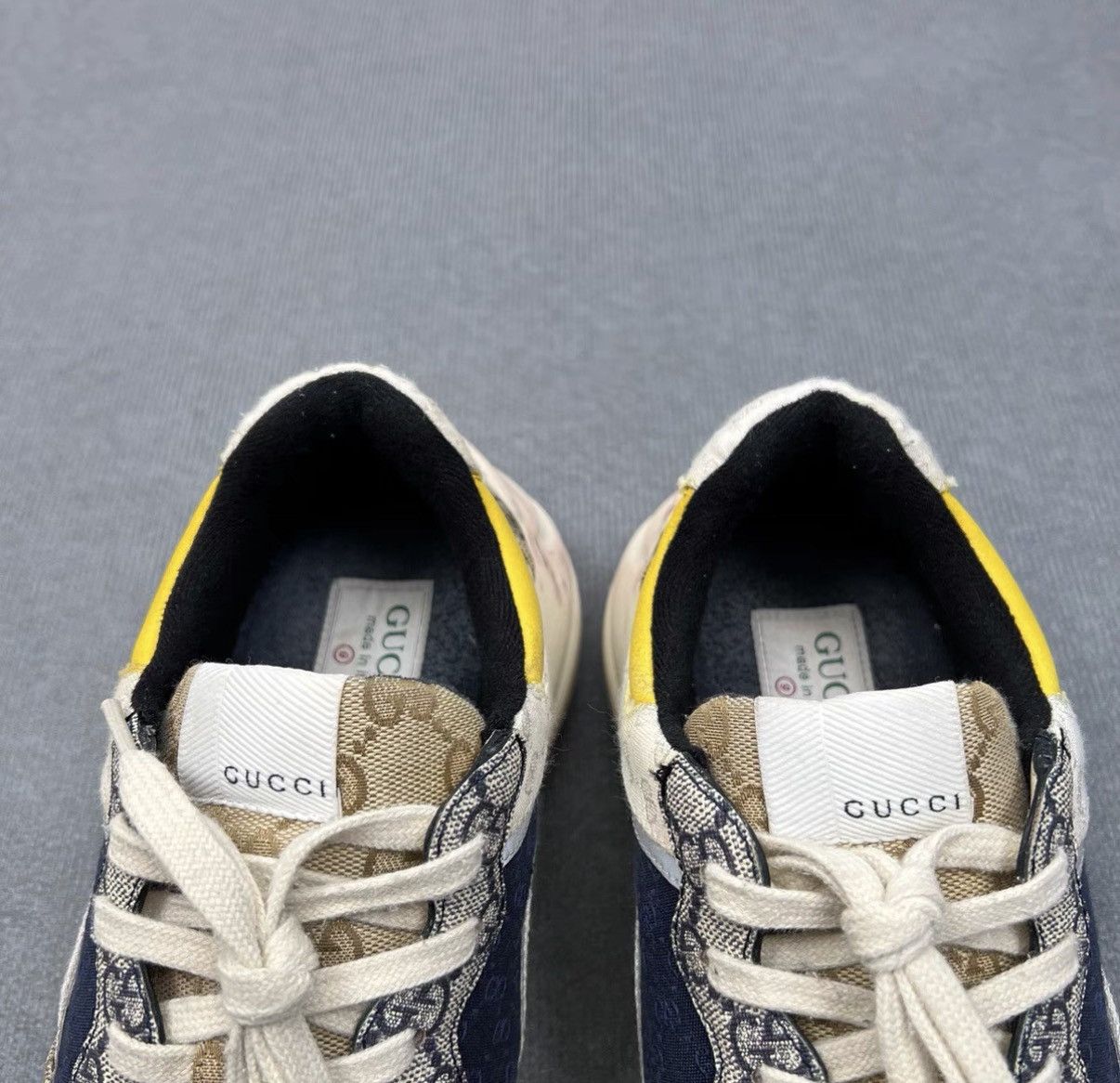 Dior Gucci Rhyton Yellow & Pink Monogram Logo Dad Sneakers Size US 9 / EU 42 - 3 Thumbnail