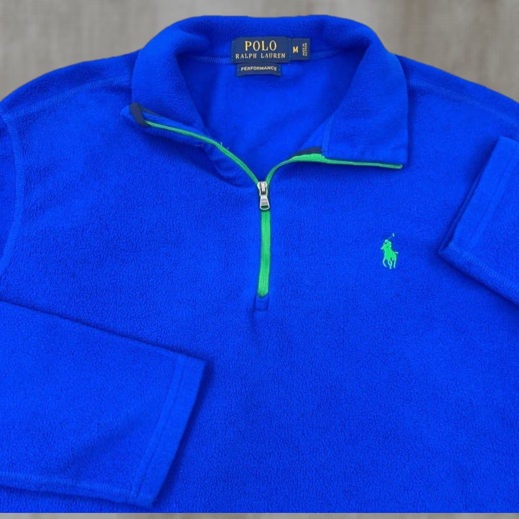 Polo Ralph Lauren Polo Ralph Lauren Sweater Men Medium Blue Green Pony Pullover Fleece Performance Mock Neck 1/4 Zip Logo Button Classic Outdoor Size US M / EU 48-50 / 2 - 1 Thumbnail