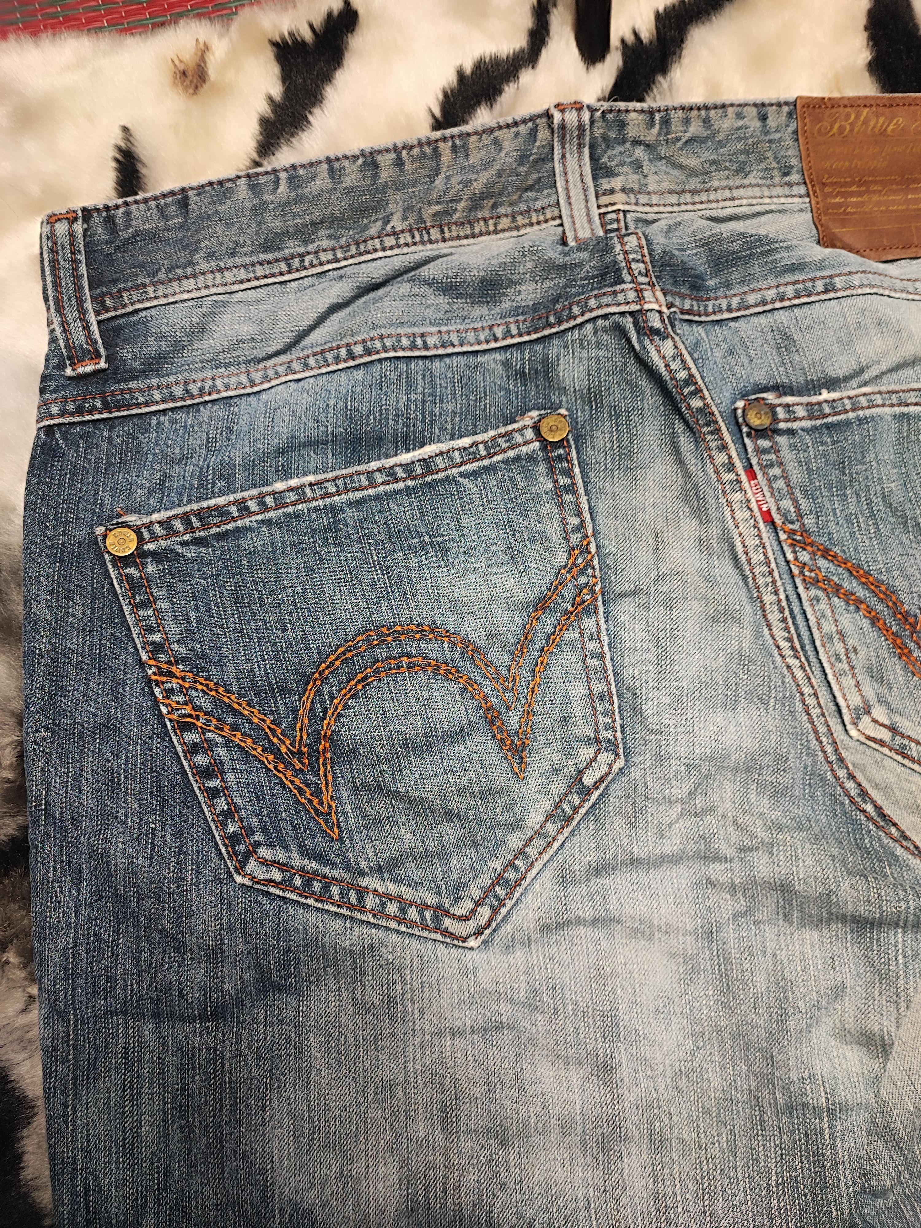 Edwin Edwin 503 Blue Trip Japan Distressed Jeans Size US 33 - 17 Thumbnail