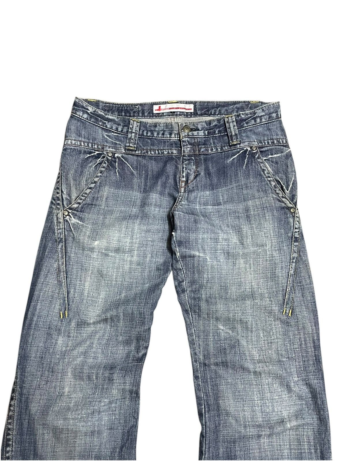 If Six Was Nine Vintage Y2k Genoese Tante Cose Buone Cross Logo Flare Jeans Size US 33 - 3 Thumbnail