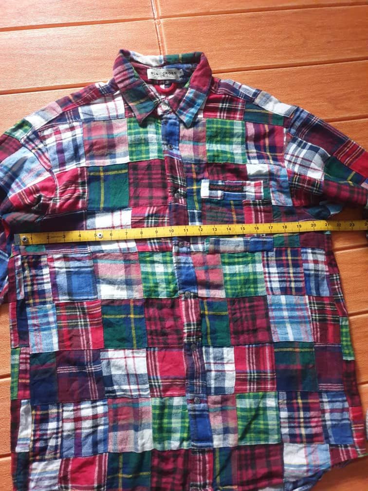 Japanese Brand 💥 Blue Cross Patchwork Japanese brand Shirt Size US L / EU 52-54 / 3 - 6 Thumbnail