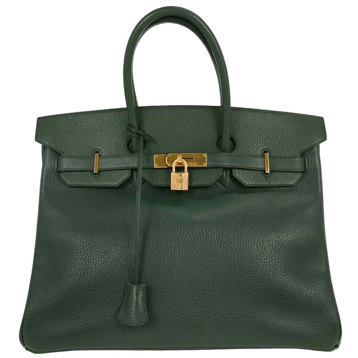 Hermes Hermes Birkin Handbag Green Ardennes with Gold Hardware Size ONE SIZE - 1 Thumbnail