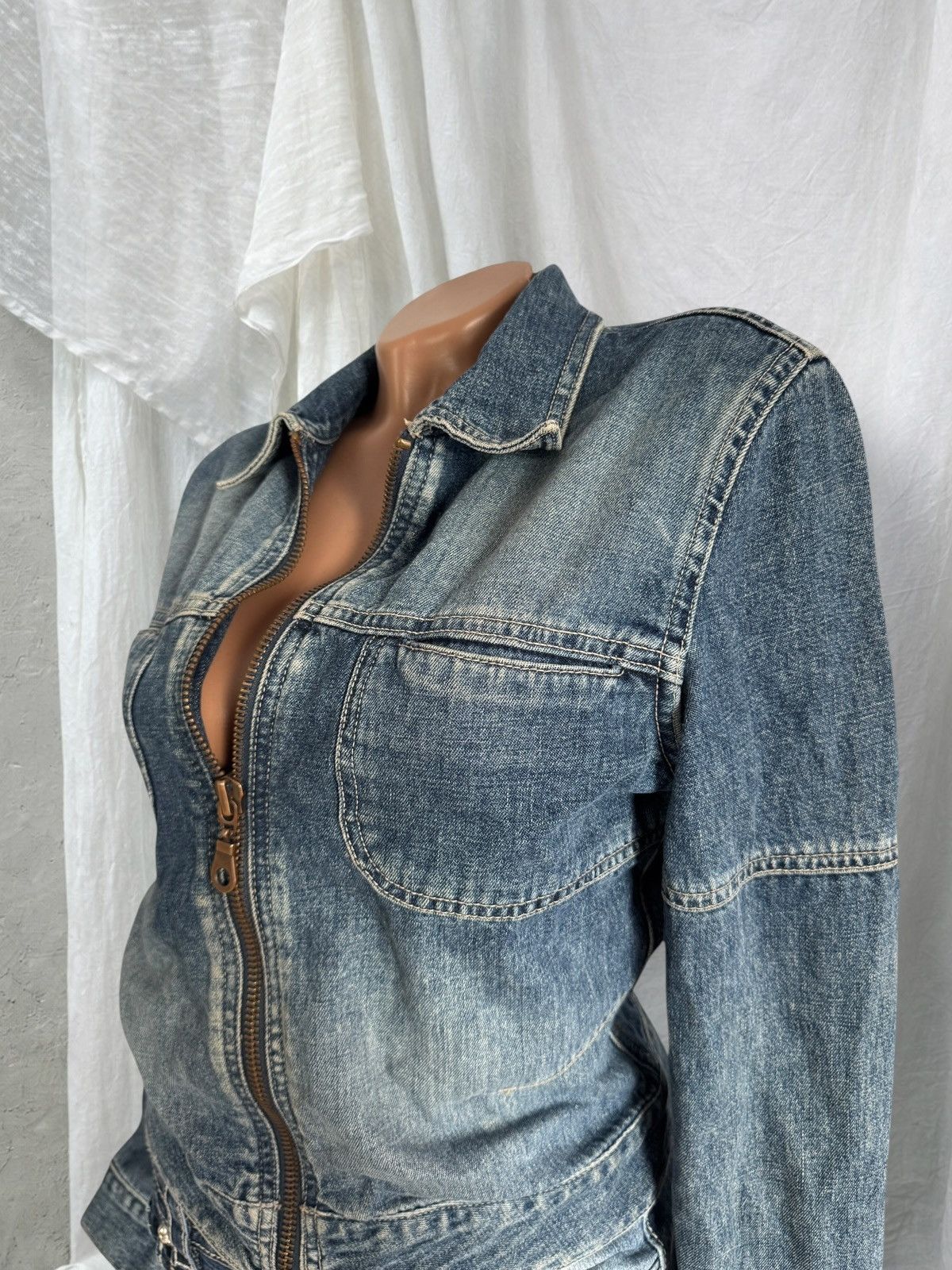 Guess Guess Vintage Washed Denim Zip Jacket Size M / US 6-8 / IT 42-44 - 6 Thumbnail