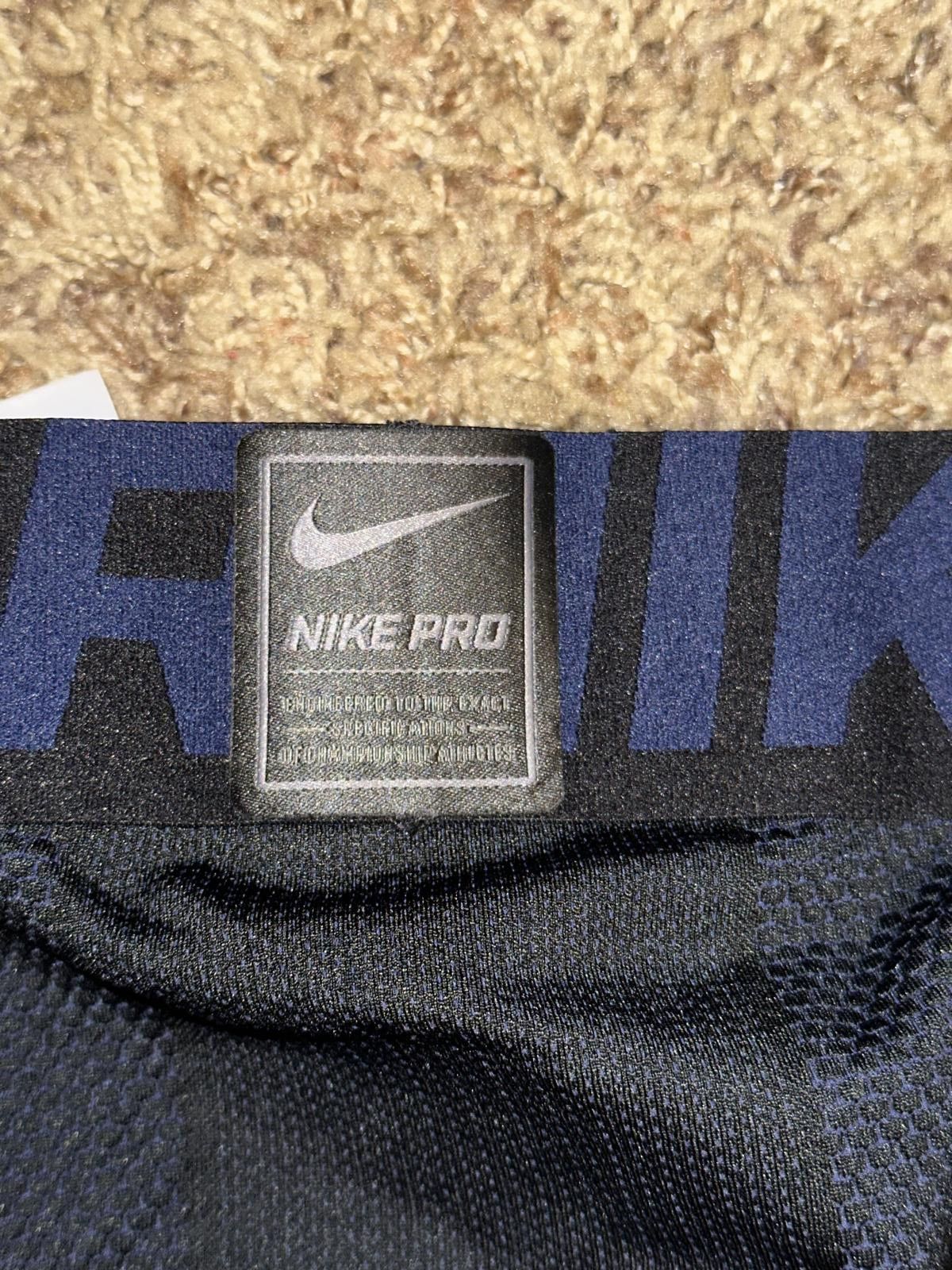 Nike Rare Nike Pro Hyperwarm Gamme Hyperwarm Black Blue Tights Size US 34 / EU 50 - 11 Thumbnail