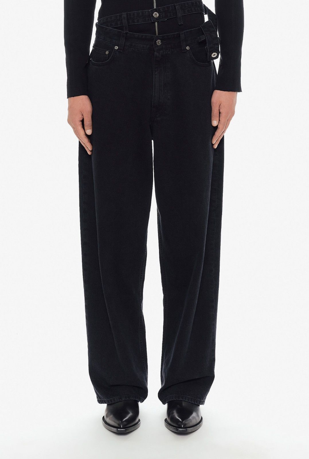 Y/Project Last Size Y/Project Black Multi Waistband Jeans Size US 32 / EU 48 - 1 Thumbnail