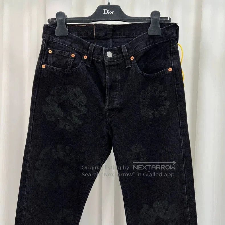 Levi's Levi's Denim Tears Collaborative Cotton Flower Print Jeans. Size US 30 / EU 46 - 3 Thumbnail