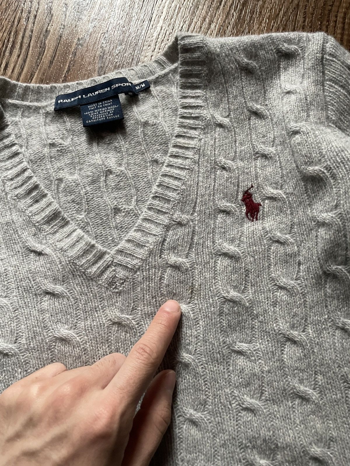 Polo Ralph Lauren Gray Knitted Polo Ralph Lauren Sweater merino wool Size M / US 6-8 / IT 42-44 - 5 Thumbnail