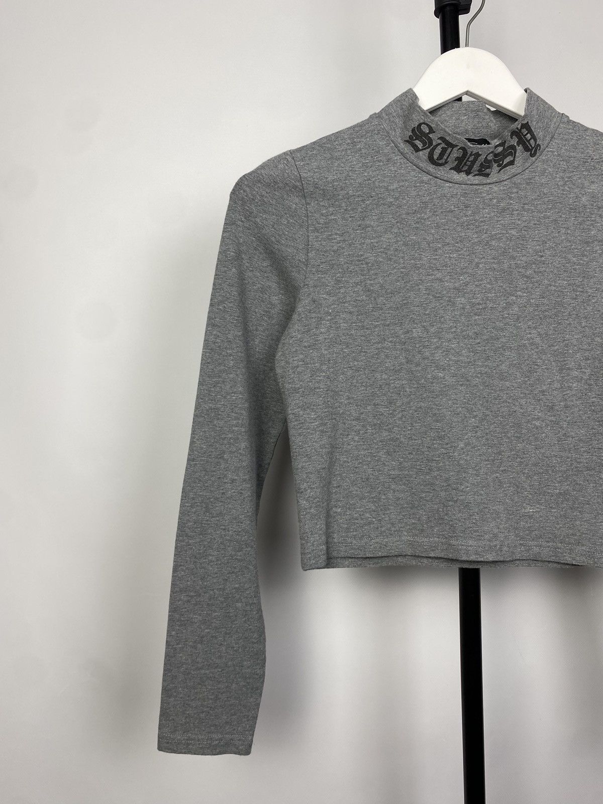 Stussy × Vintage Hype Stussy Long Sleeve Cropped Neck Logo Vintage Size M / US 6-8 / IT 42-44 - 3 Thumbnail