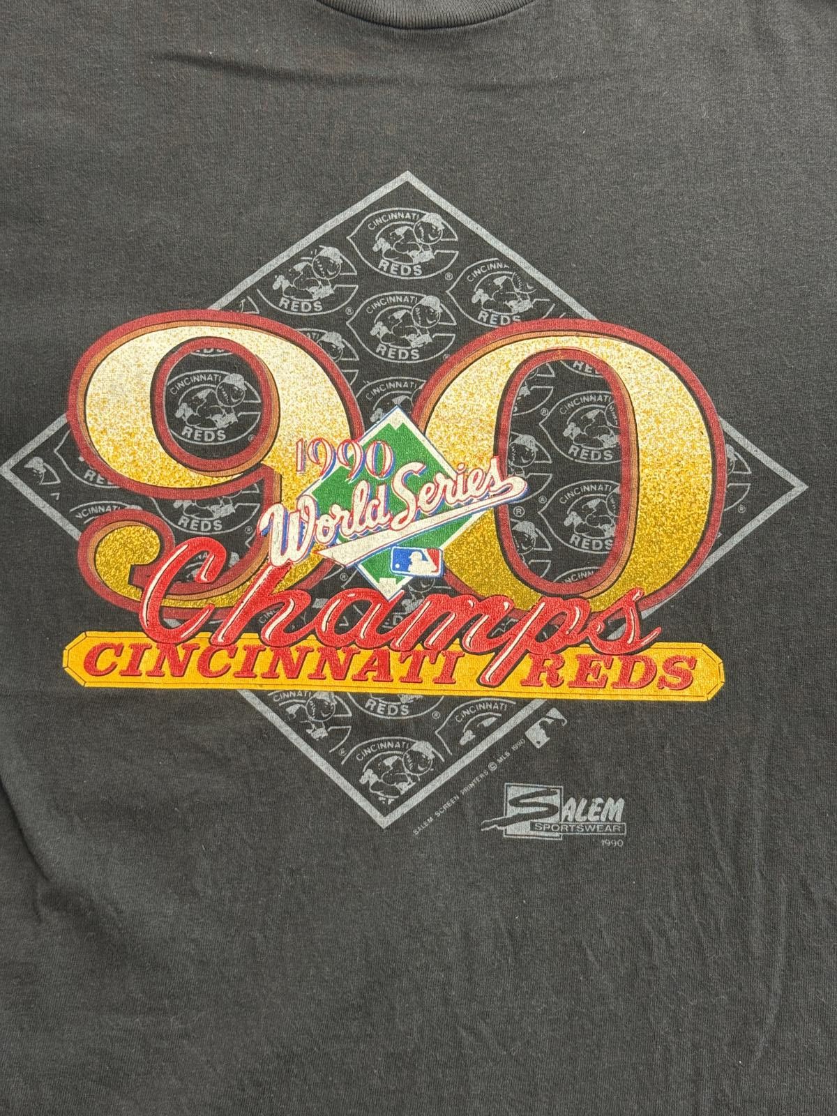 Salem Sportswear Vintage Cincinnati Reds T-shirt 1990 World Series Champs - M Size US M / EU 48-50 / 2 - 3 Thumbnail