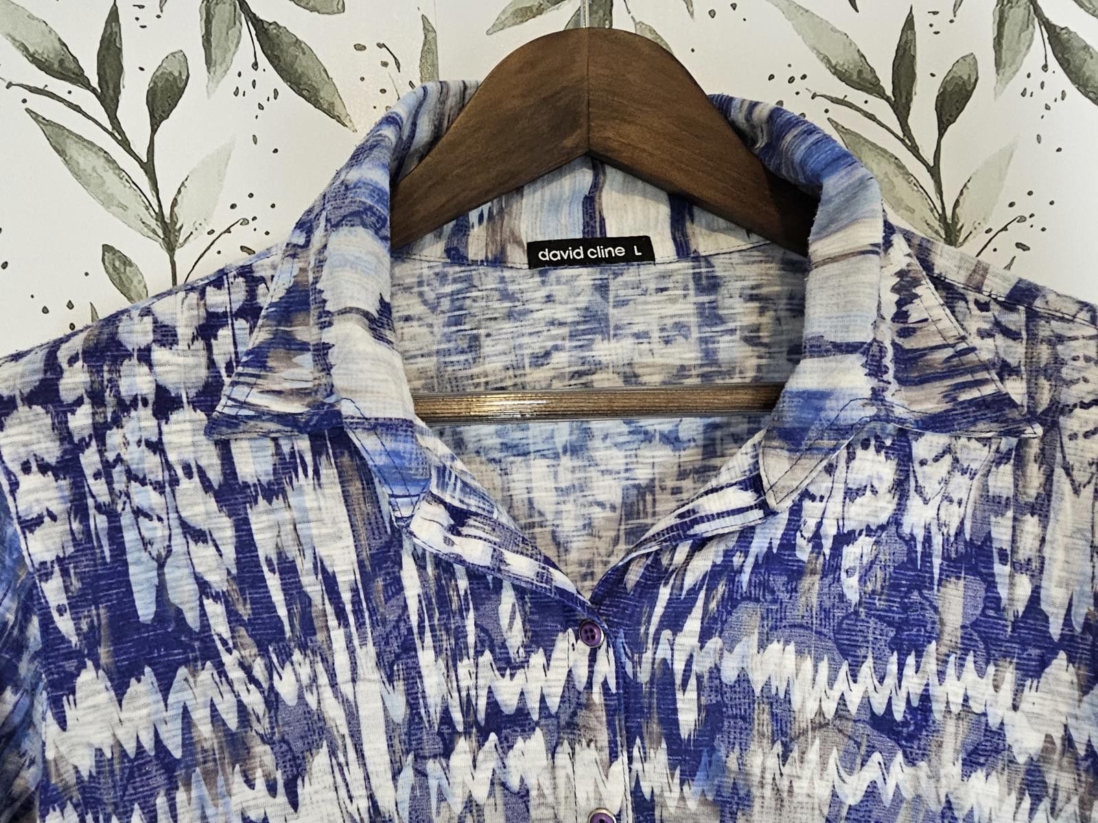 Designer David Cline Shirt Blue Womes L Tye Dye Print Sheer [COPY] Size L / US 10 / IT 46 - 2 Thumbnail