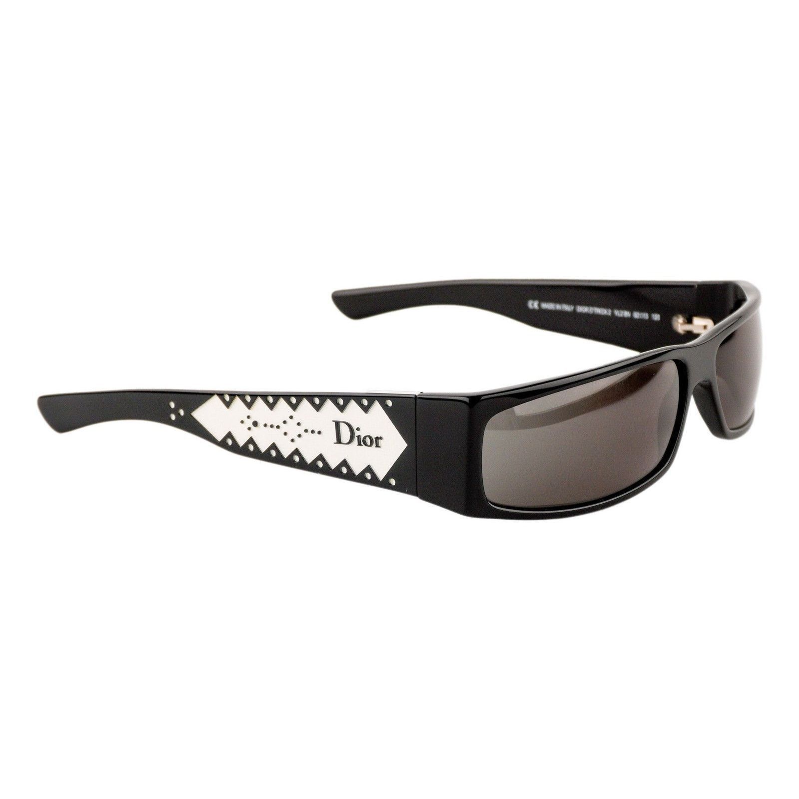Dior Vintage Dior D’Trick 2 Rectangular Black Logo Sunglasses Size ONE SIZE - 1 Thumbnail