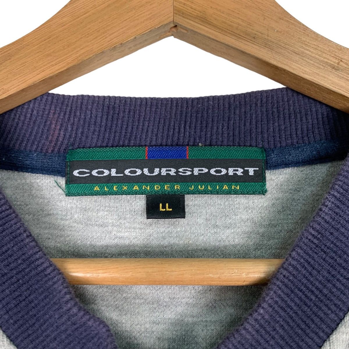 Alexander Julian COLOURSPORT Embroidery Big Logo V Neck Sweater #0461-C21 Size US L / EU 52-54 / 3 - 11 Thumbnail