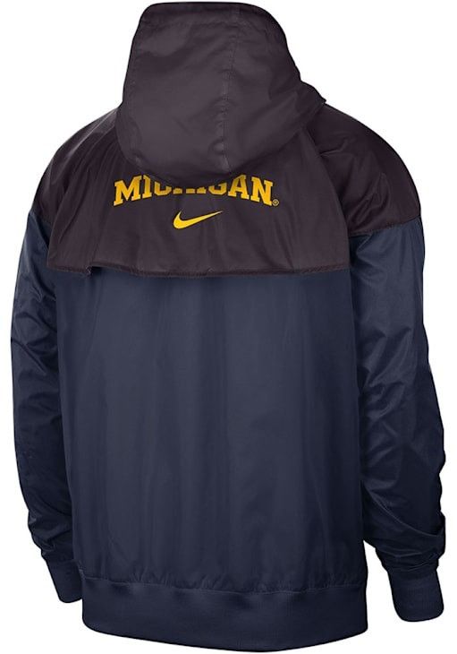 Nike Michigan Wolverines Navy Blue Nike Windrunner Light Jacket Size US M / EU 48-50 / 2 - 2 Thumbnail