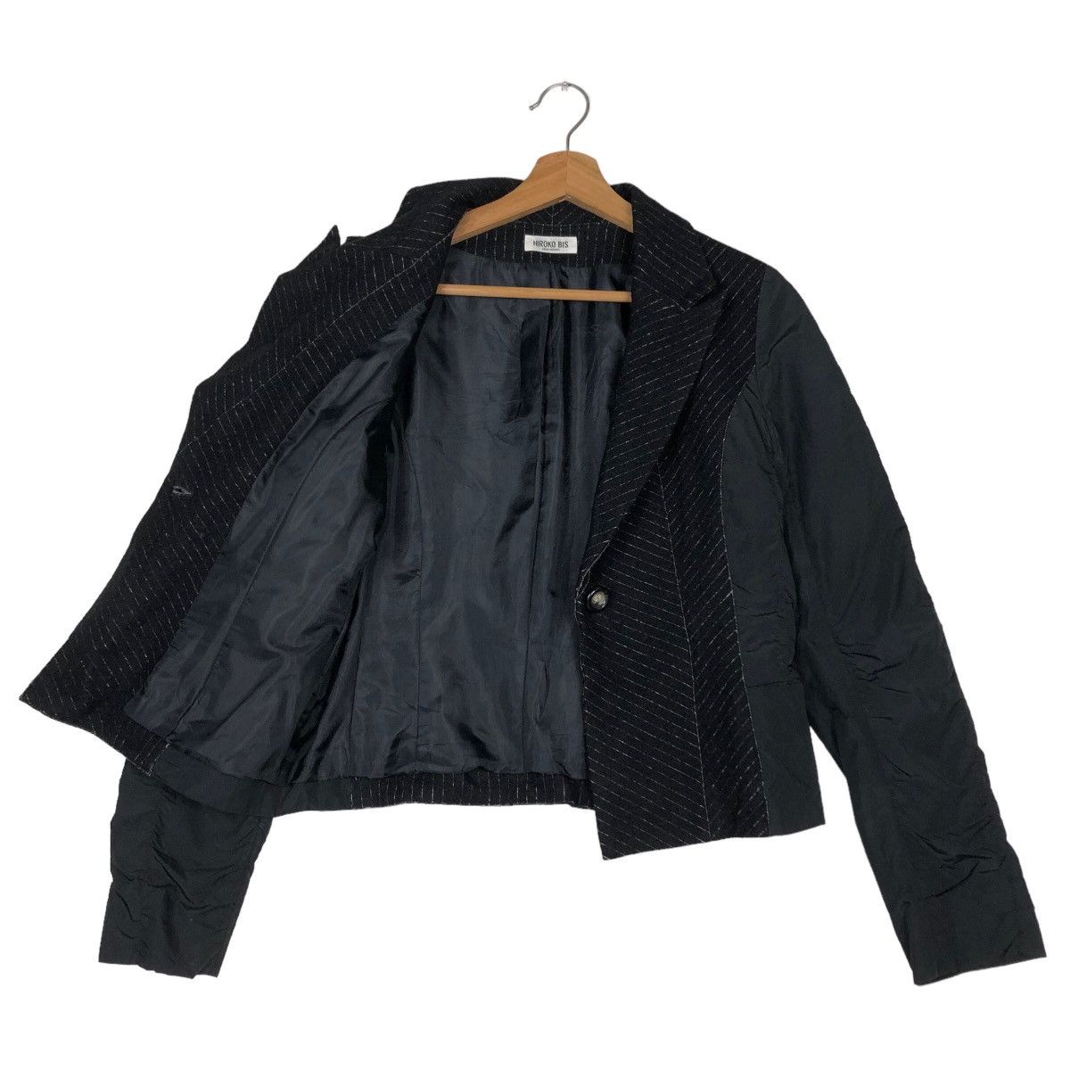 Hiroko Koshino Homme 🔥Vintage Cropped Biker Jacket Double Collar Hiroko Bis Size US M / EU 48-50 / 2 - 11 Thumbnail