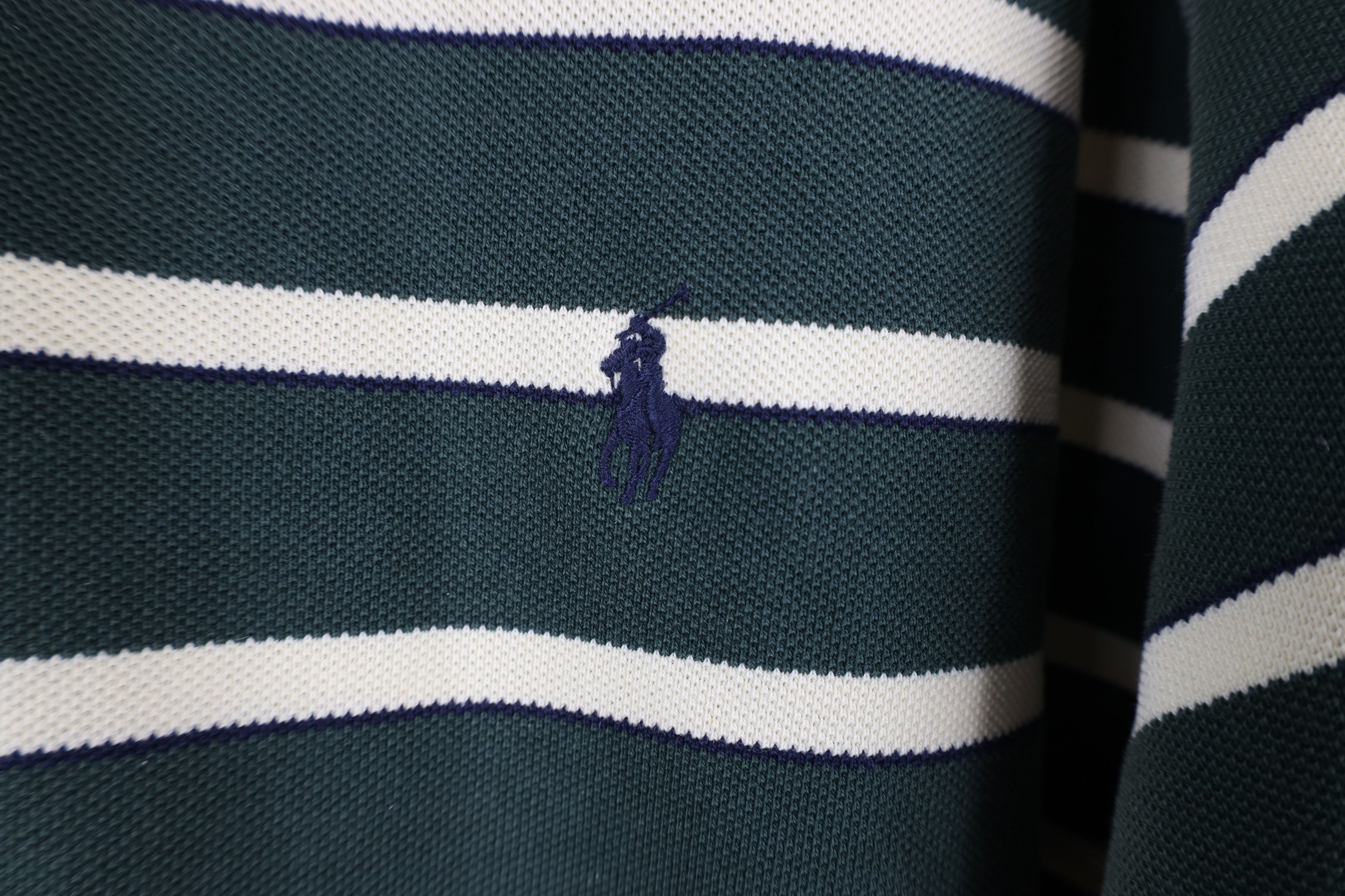 Ralph Lauren × Vintage Vintage 90s Ralph Lauren Striped Long Sleeve Rugby Polo Size US L / EU 52-54 / 3 - 4 Thumbnail