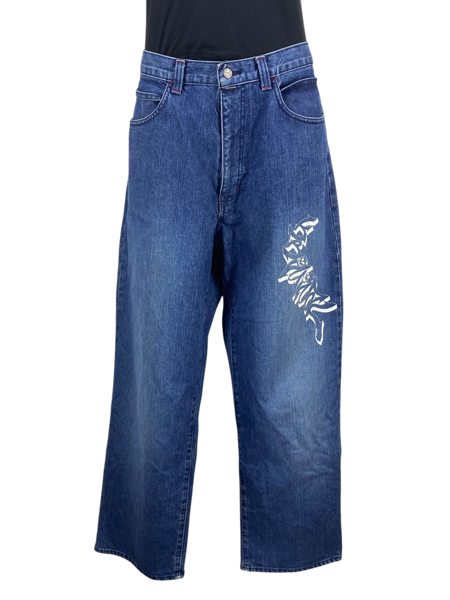 Japanese Brand Kriminal Jeans Hip Hop Skateboards Baggy Pants Size US 36 / EU 52 - 3 Thumbnail