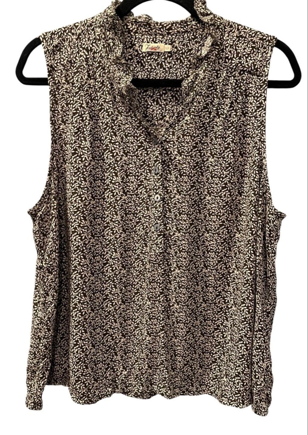 Faherty Faherty Faith Ruffle Leaf Batik Sleeveless Blouse Size Large Size L / US 10 / IT 46 - 4 Thumbnail