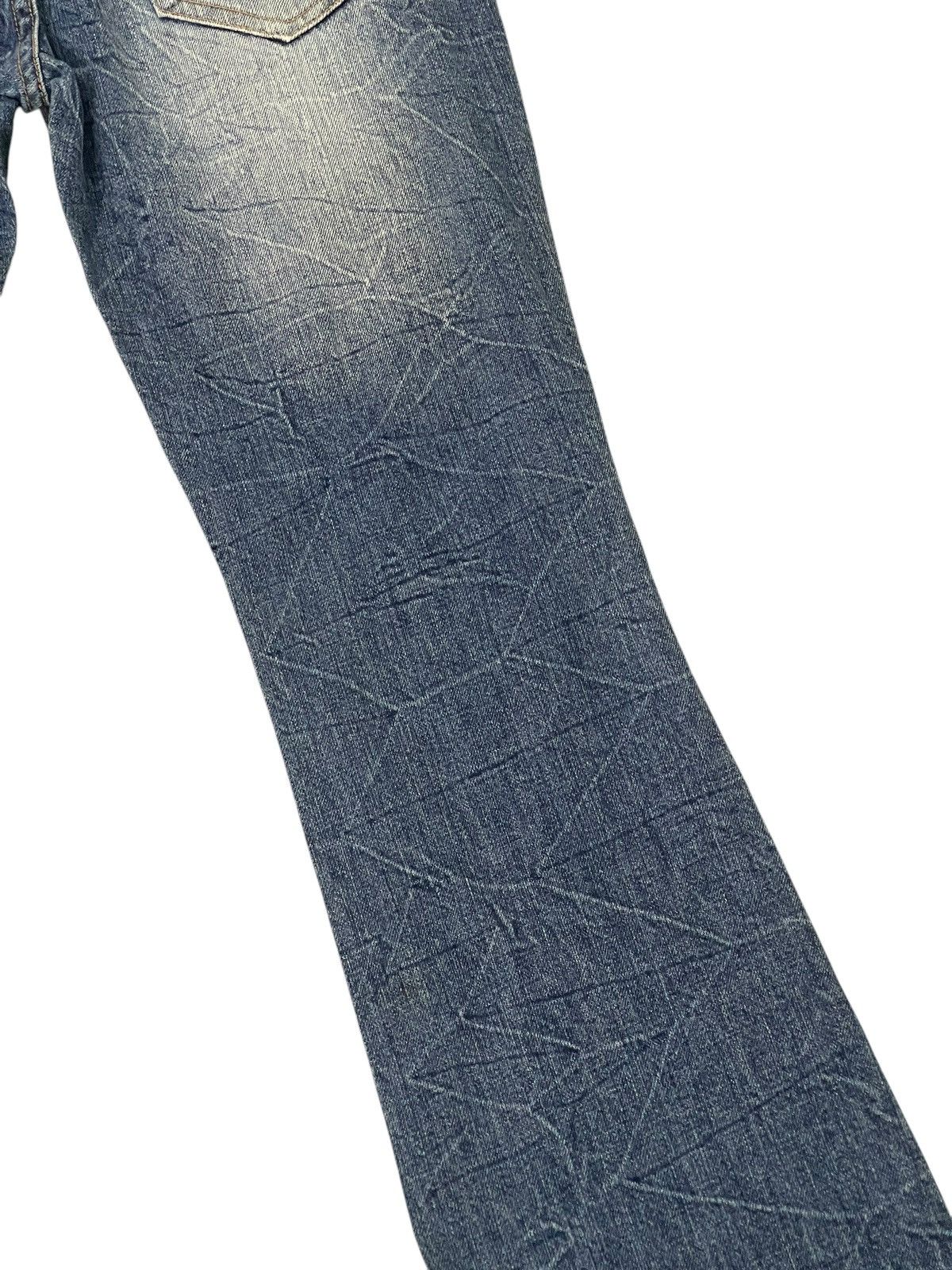Japanese Brand Flare Jeans Unknown Washed Denim Distress Boot Cut 1🟦1 Size US 29 - 16 Thumbnail